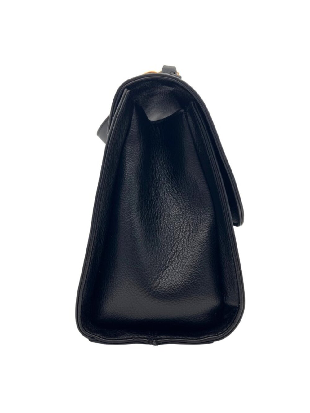 Marina Galanti Black Faux Leather Handbag With Gold Accents & Adjustable Strap - Picture 8 of 16
